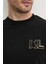 Erkek Bisiklet Yaka T-Shirt Siyah 755463551235 T-Shırt Crewneck 3