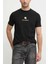 Erkek Bisiklet Yaka T-Shirt Siyah 755461551235 T-Shırt Crewneck 1