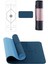 Hizalamalı 6mm Tpe Yoga Matı Pilates Minderi Diz Dirsek Koruyucu Matlı Set Mavi 1