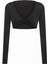 Ava Dönmeli Uzun Kol Siyah Crop-Top 1