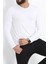 Uzun Kollu V Yaka Erkek Sweatshirt Beyaz - 19647.200. 1