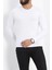 Uzun Kollu V Yaka Erkek Sweatshirt Beyaz - 19647.200. 3