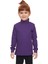 Mor Basic Kız Çocuk Çıtçıtlı Tam Balıkçı Yaka Şardonlu Kışlık Uzun Kollu Tişört 1