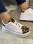 Günlük Kadın Sneaker Bağcıklı Hafif Kalın Yüksek Tabanlı Leopar Detaylı Yürüyüş Spor Ayakkabı 065 4