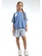 Kız Çocuk Mavi Şort Takım 1