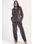 Kadın Welsoft Uzun Kol Gri Pijama Takım C1T3N1O304 1