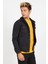 Erkek Siyah Kürklü Füme Renk Eskitmeli Slim Fit Kot Ceket 1