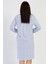 Kadın Büyük Beden 2 İplik Uzun Kol Mavi Gecelik C6T0N7O161 4