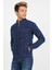 Erkek Koyu Mavi Fermuarlı Slim Fit Kot Ceket 3