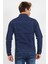 Erkek Koyu Mavi Fermuarlı Slim Fit Kot Ceket 4