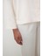 Saten Solid Gömlek Pantolon Krem Pijama Takımı - Loves Paris Koleksiyonu 5