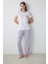 Pamuklu Colored Bows Pantolon Çok Renkli Pijama Takımı - Loves Paris Koleksiyonu 1