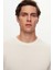Slim Fit Ekru Düz Örgü Rayon Triko T-Shirt 2
