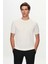 Slim Fit Ekru Düz Örgü Rayon Triko T-Shirt 3