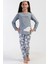 Kız Çocuk Uzun Kol 2 Iplik Gri Pijama Takım C7T3N0O304 1