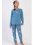 Kız Çocuk Uzun Kol 2 Iplik Mavi Pijama Takım C4T3N1O304 1