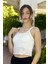 El Örgü Desenli Askılı Triko Crop Top Bluz 3