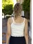 El Örgü Desenli Askılı Triko Crop Top Bluz 4