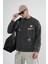 Bisiklet Yaka Yıkamalı Aplikeli Oversize Kalıp Sweatshirt 1