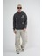 Bisiklet Yaka Yıkamalı Aplikeli Oversize Kalıp Sweatshirt 5