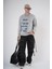 Bisiklet Yaka Yazı Nakışlı Yıkamalı Oversize Kalıp Unisex Sweatshirt 3