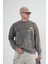 Bisiklet Yaka Yıkamalı Aplikeli Oversize Kalıp Sweatshirt 1