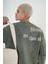 Bisiklet Yaka Yazı Nakışlı Yıkamalı Oversize Kalıp Unisex Sweatshirt 2