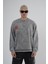 Bisiklet Yaka Ön ve Arka Basılı Yıkamalı Oversize Kalıp Unisex Sweatshirt 2
