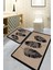 Hoja Bej 2 Li Set 60X100 cm 50X60 cm Banyo Halısı Djt 1