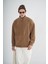 Yarım Fermuarlı Kanguru Cepli Unisex Oversize Kalıp Peluş 1