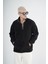 Yarım Fermuarlı Kanguru Cepli Unisex Oversize Kalıp Peluş 1