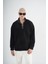 Yarım Fermuarlı Kanguru Cepli Unisex Oversize Kalıp Peluş 5
