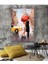 Kırmızı Şemsiye Altında Romantik Sevgililer Sarı Arabalı Kanvas Tablo 60X90 cm 4