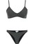 Dokulu Gümüş Simli Siyah Üçgen Bikini Takım 1