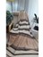 4 Mevsim Pamuklu Battaniye Çift Kişilik 180*220CM Balkon Tv Battaniyesi Kahverengi Çizgili 4