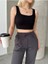 Kadın Fitilli Kaşkorse Kare Yaka Crop Atlet Body 4