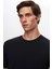 Slim Fit Lacivert Düz Örgü Rayon Triko T-Shirt 3