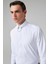 Slim Fit Beyaz Armürlü Gömlek 3