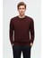 Ds Damat Regular Fit Bordo Düz Örgü Yünlü Triko Kazak 1