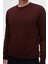 Ds Damat Regular Fit Bordo Düz Örgü Yünlü Triko Kazak 3