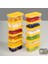12'li Buzdolabı Düzenleyici Organizer - Mikrodalga ve Difrize Uygun Saklama Kabı - 12X240ML Sarı 1