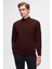 Ds Damat Regular Fit Bordo Düz Örgü Yarım Balıkçı Yünlü Triko Kazak 1