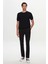 Slim Fit Siyah Düz Örgü Rayon Triko T-Shirt 4