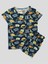 Erkek Çocuk %100 Pamuklu Dinozor Desenli Lacivert Kısa Kollu Şortlu Pijama Takımı 2