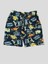 Erkek Çocuk %100 Pamuklu Dinozor Desenli Lacivert Kısa Kollu Şortlu Pijama Takımı 5