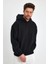 Erkek Düz Cepsiz Oversize Hoodie Sweatshırt 3