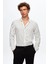 Slim Fit Beyaz Çizgi Baskılı Gömlek 1