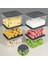 6'lı Derin Buzdolabı Organizer Set Düzenleyici Saklama Kabı Mikrodalga Difriz Kabı 1100ML Antrasit 1
