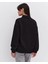 Oversize Yarım Farmuarlı Yakalı Basic Sweatshirt - Siyah 4