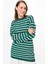 Çizgili Basic Triko Tunik-YEŞİL 4